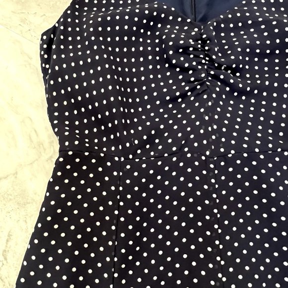 Kate Young for Target Dress 8 Blue Womens Polka Dot Sleeveless Flounce Hem - Picture 6 of 9